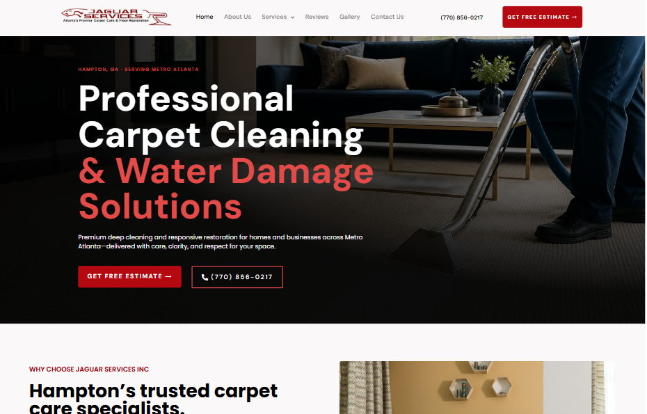 Jaguar Services Inc. website designed by The Grow Vista