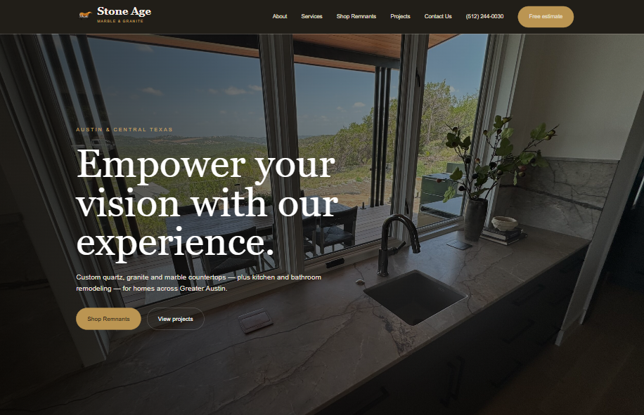 Stone Age website designed by The Grow Vista