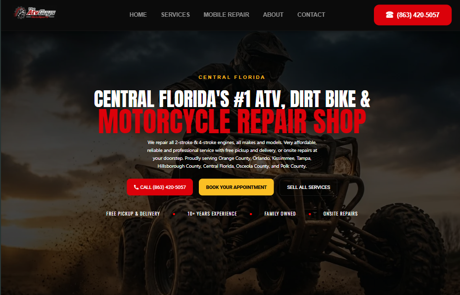 The ATV Guys website designed by The Grow Vista